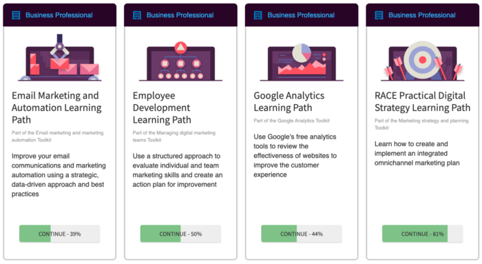 Digital Marketing Training learning path