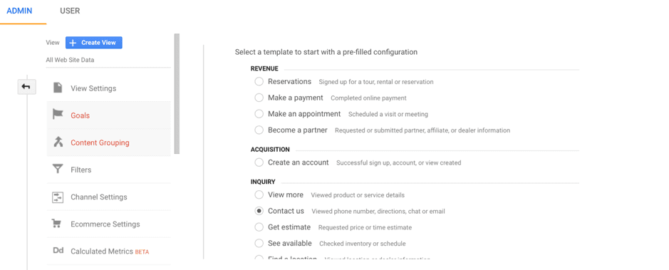 goal templates