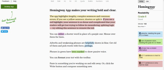 Hemingway App