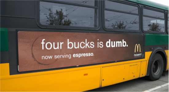 mccafe four bucks is dumb advert