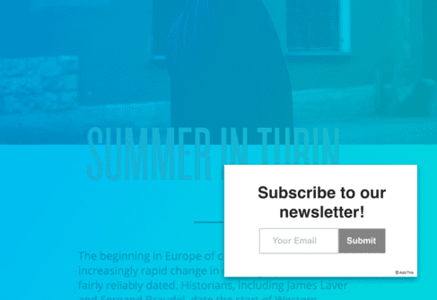 Newsletter pop-up